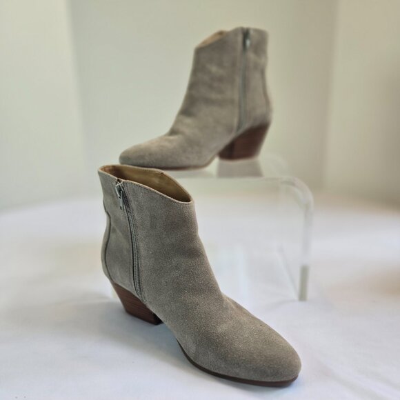 NINE WEST Women's Cowgirl Tristan Western Suede Ankle Boots  Sz: 7 Gray - Picture 9 of 11